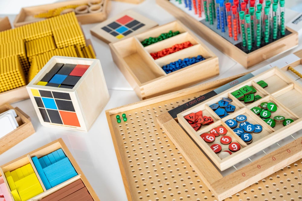 Colorful Educational Tools Spread Across A Table