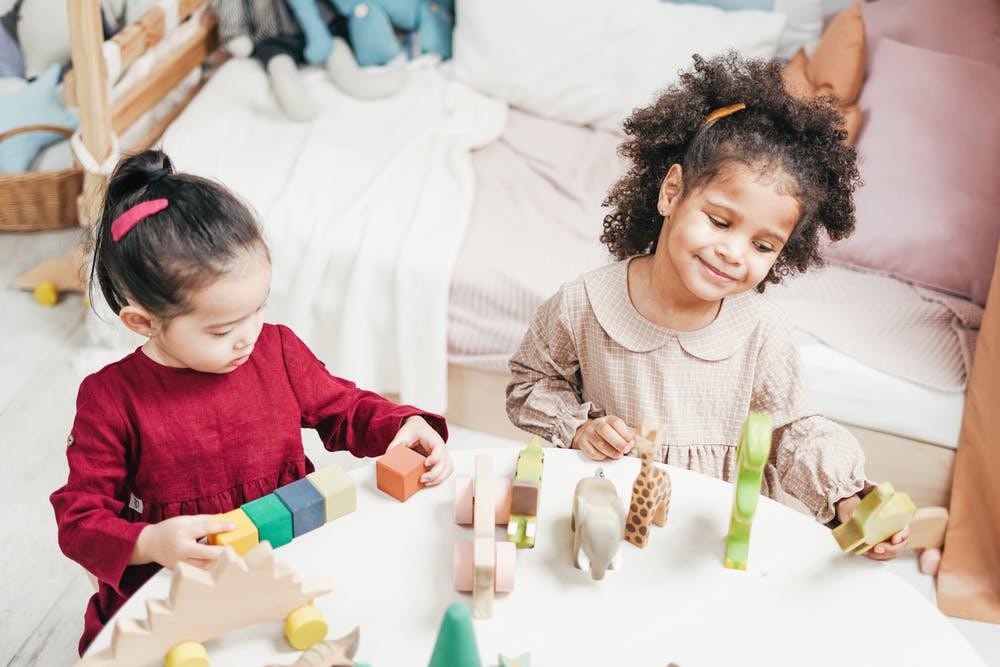 Two Children Engaged in Playtime Activities