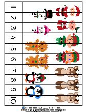 Christmas Number Puzzles. Preschool. Math.